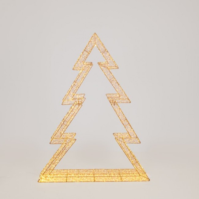 Δέντρο φωτιζόμενο μπrονζέ από μέταλλο με led 9W 100x14x130