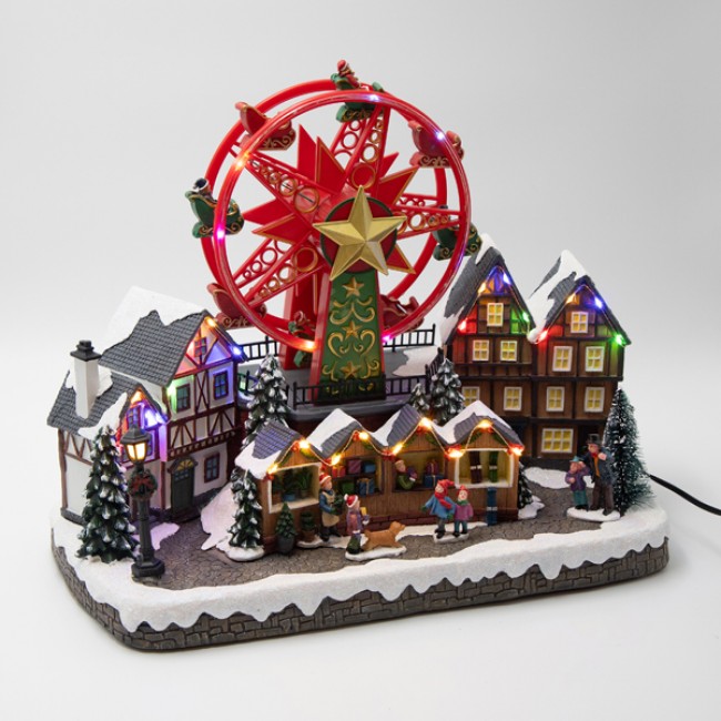 Χριστουγεννιάτικη πλατεία με ρόδα από πολυρεζίνη 31x21x40