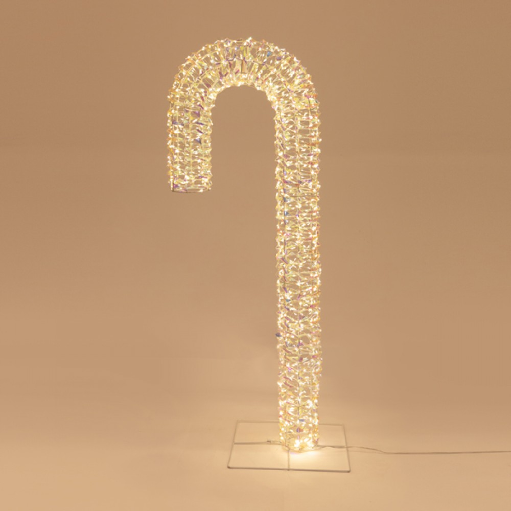 Φωτιζόμενο μπαστούνι ιριδίζον από μέταλλο με led και χρονοδιακόπτη 6W 100cm