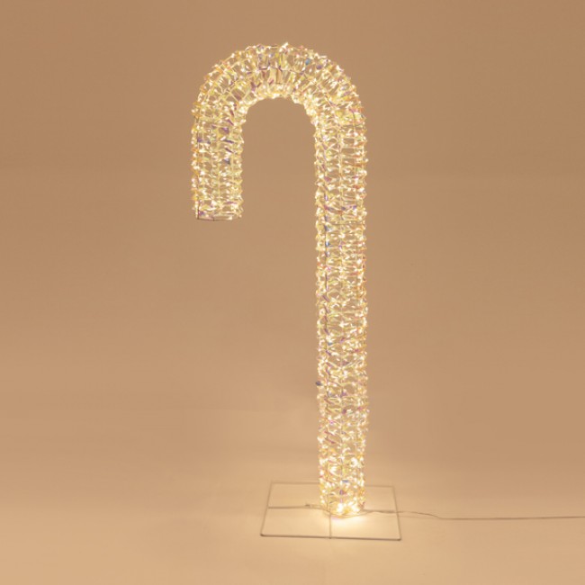 Φωτιζόμενο μπαστούνι ιριδίζον από μέταλλο με led και χρονοδιακόπτη 6W 100cm