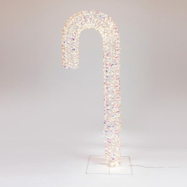 Φωτιζόμενο μπαστούνι ιριδίζον από μέταλλο με led και χρονοδιακόπτη 6W 100cm