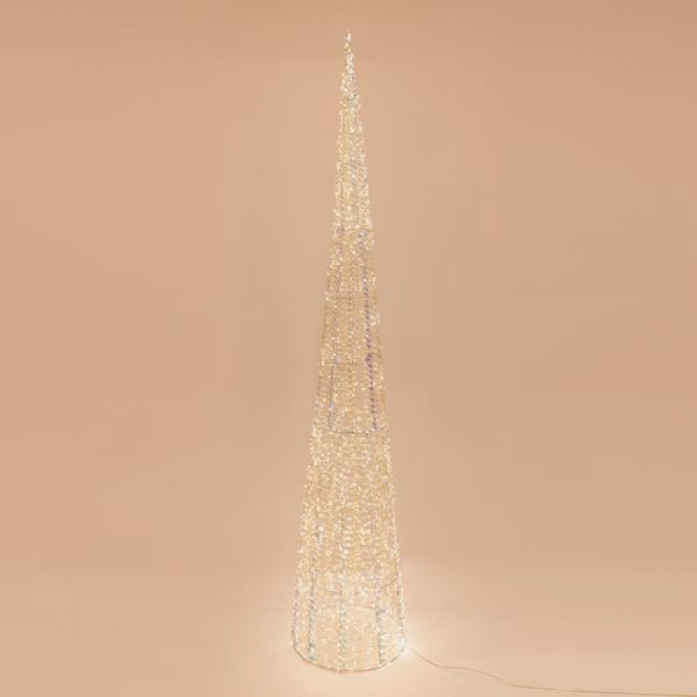 Κώνος φωτιζόμενος ιριδίζων με led και χρονοδιακόπτη 210cm