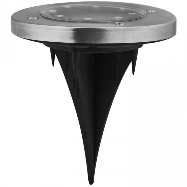 Ηλιακό φωτιστικό κήπου "ARTE ILLUMINA" 3000Κ απο μέταλλο/πλαστικό σε χρώμα ασημί Φ115x135