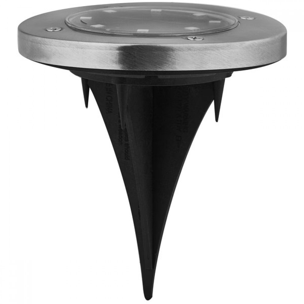 Ηλιακό φωτιστικό κήπου "ARTE ILLUMINA" 3000Κ απο μέταλλο/πλαστικό σε χρώμα ασημί Φ115x135