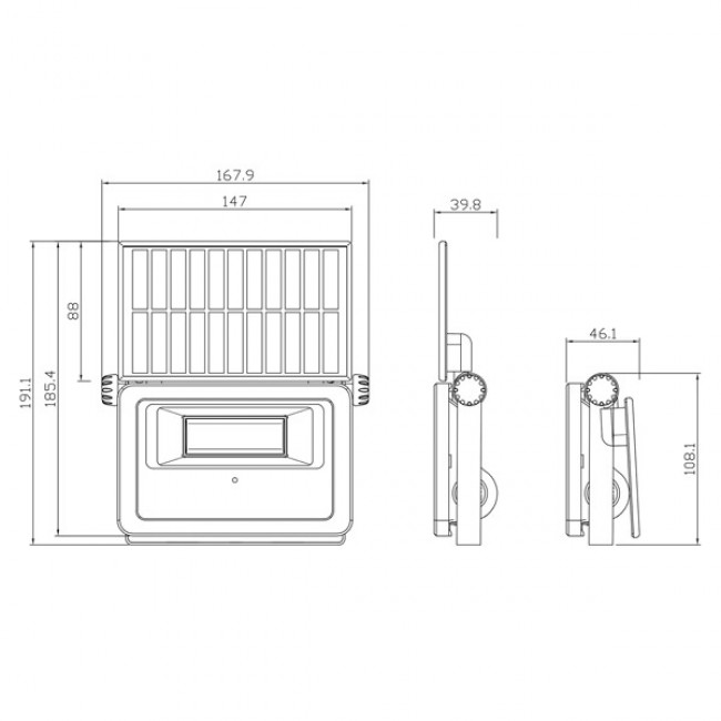 Απλίκα "ARTE ILLUMINA" με ηλιακό panel 13W 1600LM 3CCT σε χρώμα μαύρο 16,8x4x19,1