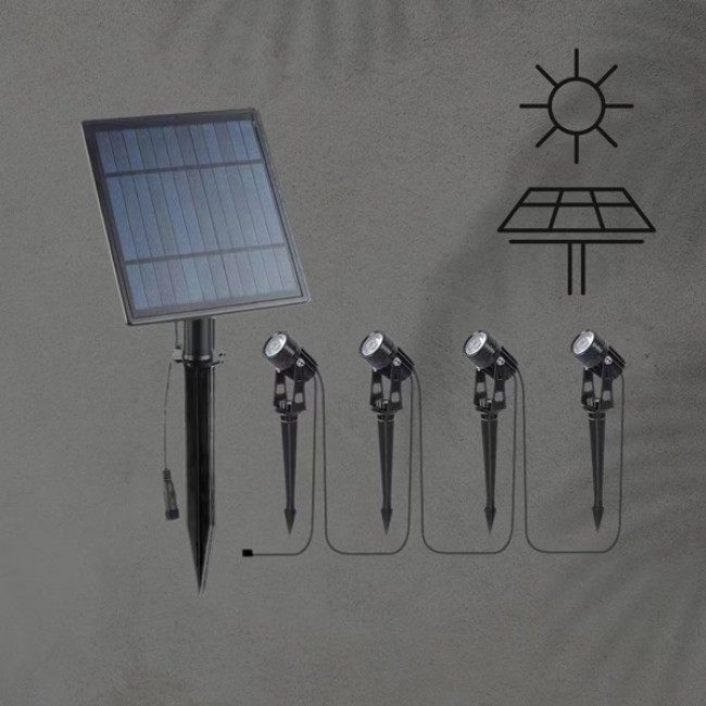 Σποτ κήπου καρφωτό "ARTE ILLUMINA" 4 τμχ με ηλιακό panel 1,5W/240LM/4000K/IP44