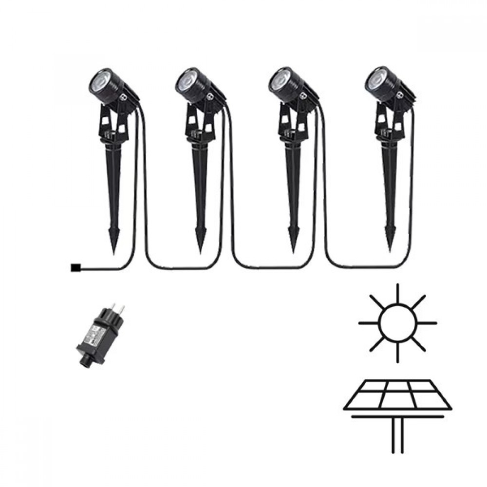 Σποτ κήπου καρφωτό "ARTE ILLUMINA" 4τμχ 5W/500LM/4000K/ IP44 με αντάπτορα 23x23