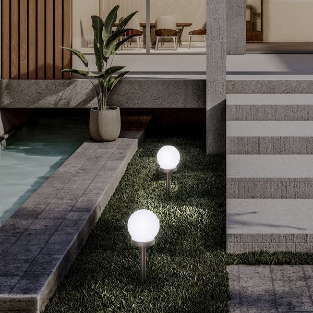 Ηλιακό φωτιστικό κήπου "ARTE ILLUMINA" καρφωτό μπάλα 4000Κ Φ10x34