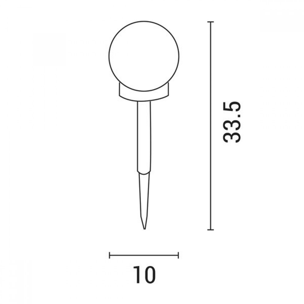 Ηλιακό φωτιστικό κήπου "ARTE ILLUMINA" καρφωτό μπάλα 4000Κ Φ10x34