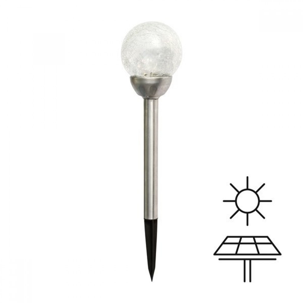 Ηλιακό φωτιστικό κήπου "ARTE ILLUMINA" RGB καρφωτό μπάλα Φ8x38.5