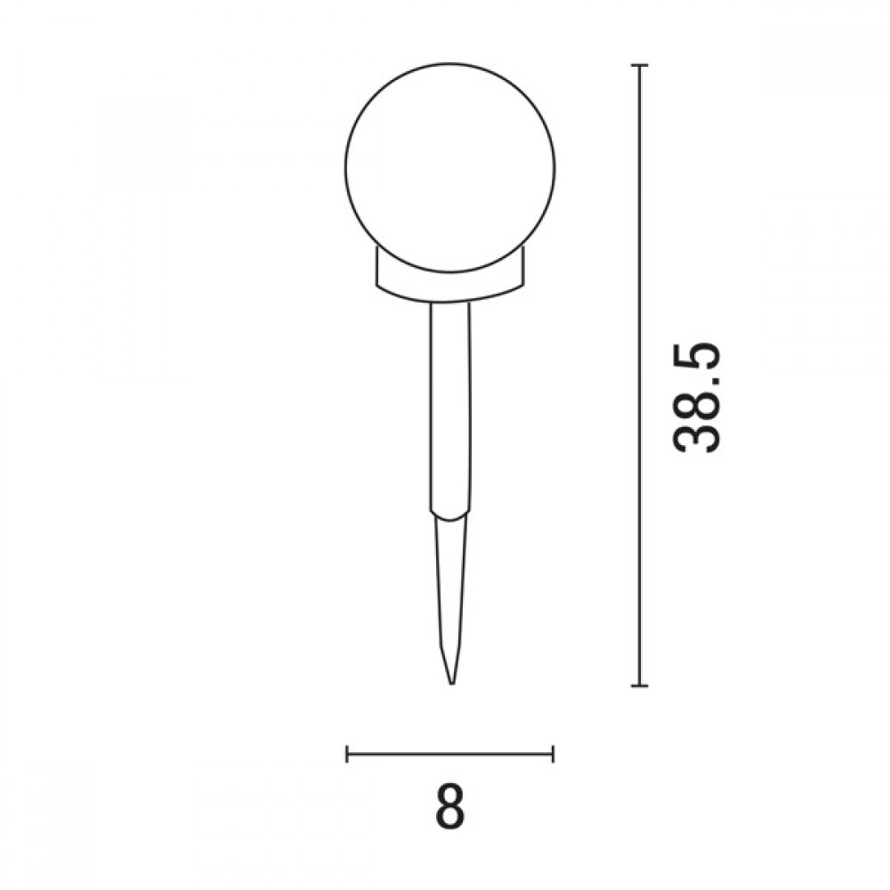 Ηλιακό φωτιστικό κήπου "ARTE ILLUMINA" RGB καρφωτό μπάλα Φ8x38.5