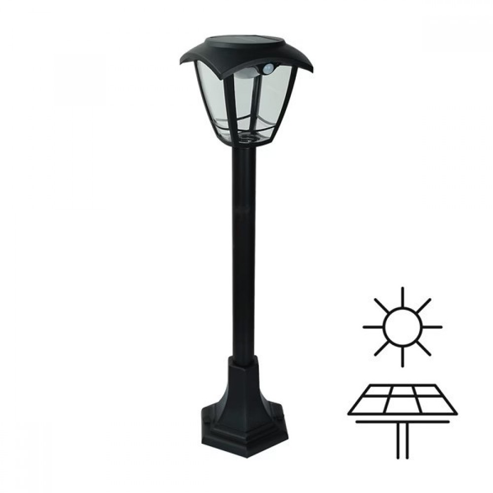 Ηλιακή απλίκα "ARTE ILLUMINA" με κολωνάκι και ανιχνευτή κίνησης 3W/400LM/3CCT 16,6x16,6x71,5