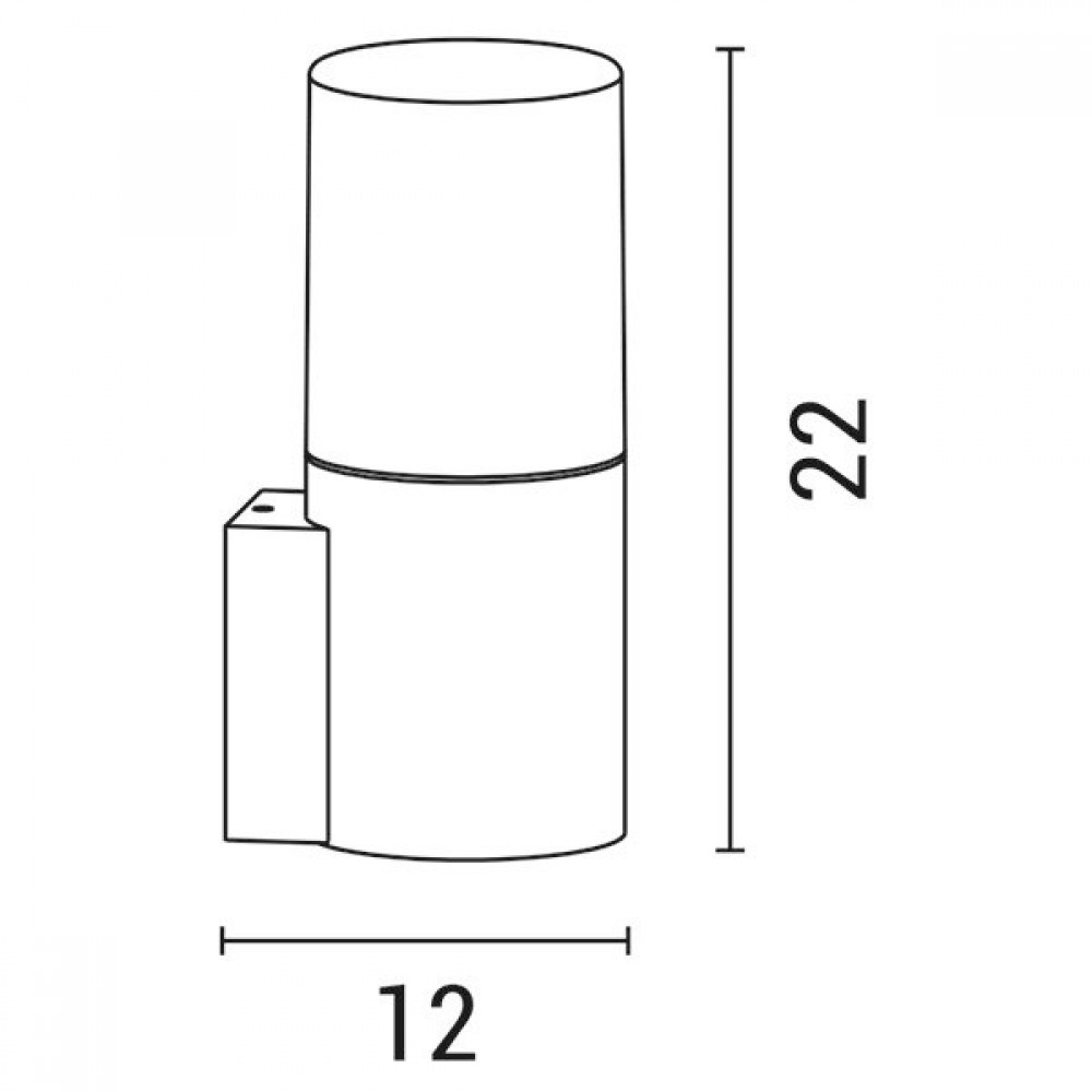 Απλίκα τοίχου "ARTE ILLUMINA" E27/IP54 απο αλουμίνιο σε χρώμα γραφίτη 12x9x22