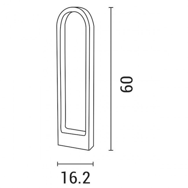 Κολωνάκι οβάλ "ARTE ILLUMINA" 12W/IP65/3000K απο αλουμίνιο σε μαύρο χρώμα 16,2x5,7x60