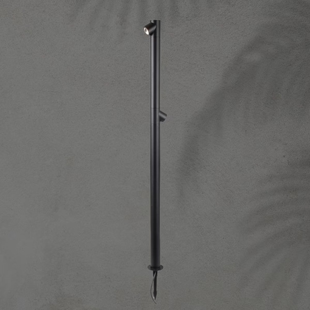 Κολωνάκι αλουμινίου "ARTE ILLUMINA" 2x5W/IP65/3000K σε μαύρο χρώμα Φ5,5x120