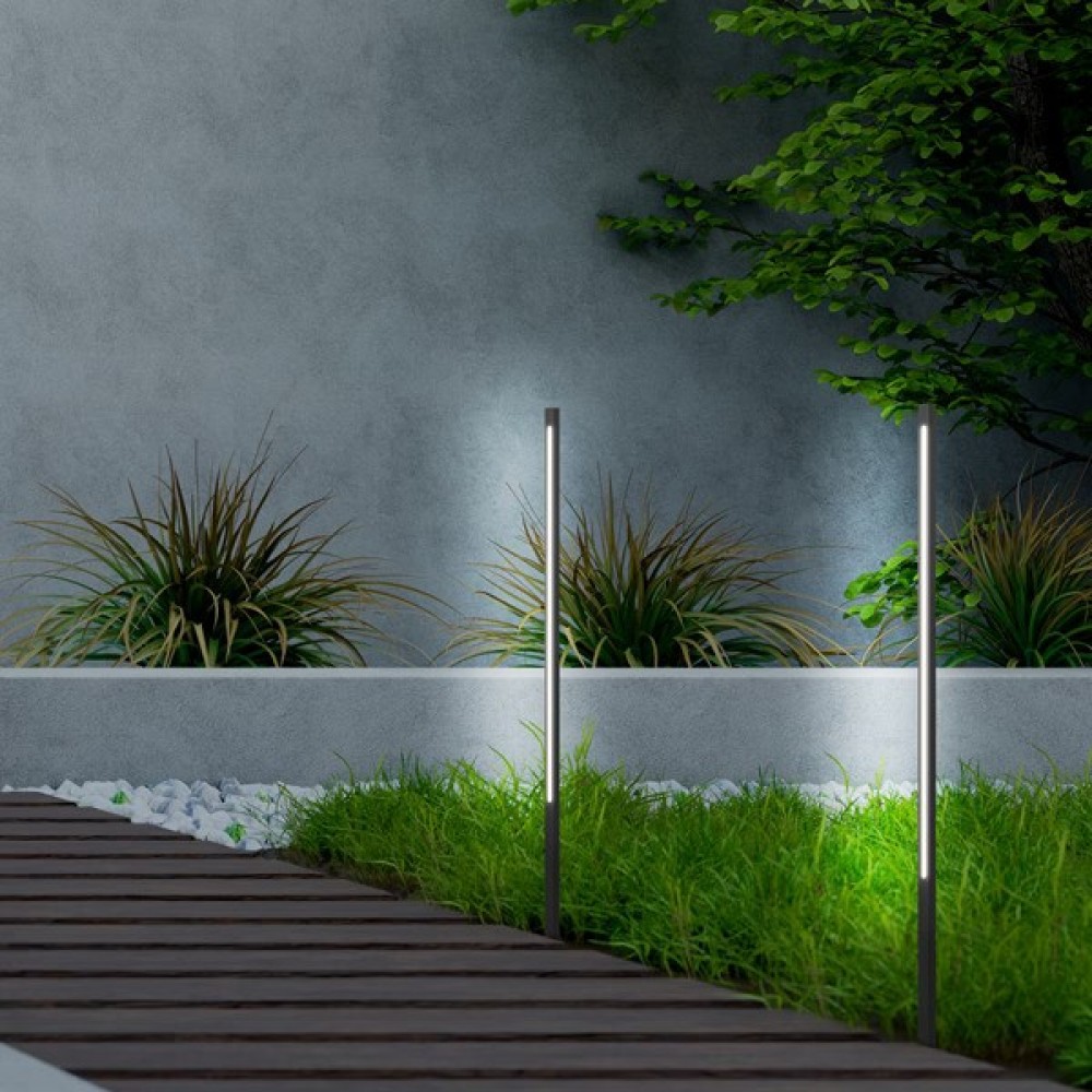 Κολωνάκι αλουμινίου "ARTE ILLUMINA" 15W/IP65/3000K σε χρώμα μαύρο 2,5x2.5x100