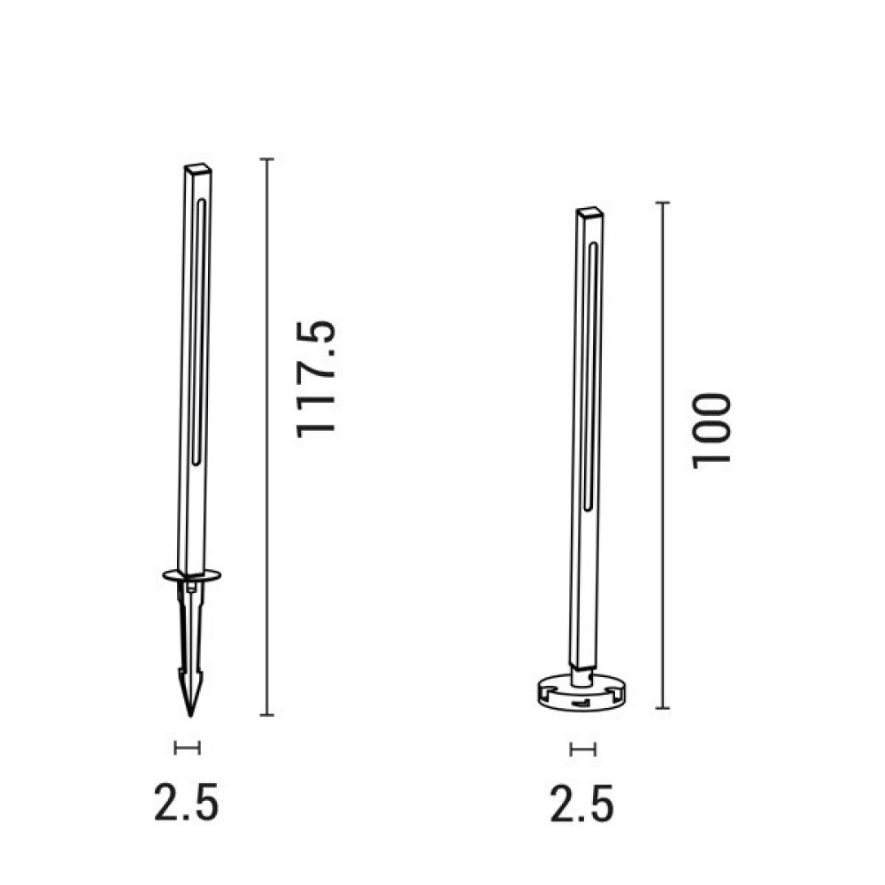 Κολωνάκι αλουμινίου "ARTE ILLUMINA" 15W/IP65/3000K σε χρώμα μαύρο 2,5x2.5x100
