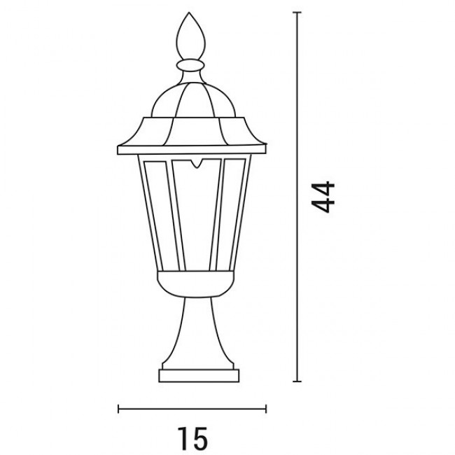 Kολωνάκι δαπέδου αλουμινίου "ARTE ILLUMINA" σε μαύρο χρώμα 15x44