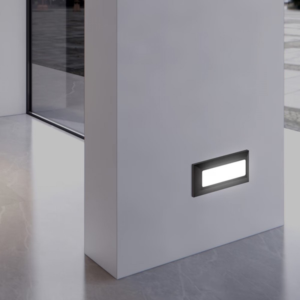 Φωτιστικό τοίχου "ARTE ILLUMINA" LED 4W/IP65/230V/3CCT σε μαύρο χρώμα 23x8