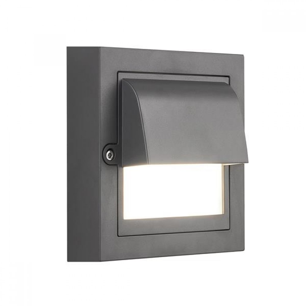 Απλίκα από πλαστικό σε χρώμα γραφίτη LED 6W/3CCT/IP65 13,5x13,5x5,5