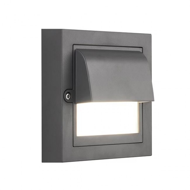 Απλίκα από πλαστικό σε χρώμα γραφίτη LED 6W/3CCT/IP65 13,5x13,5x5,5