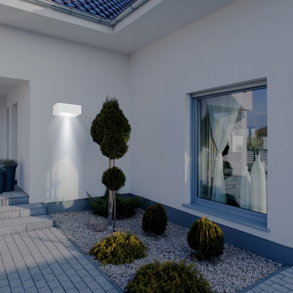 Φωτιστικό τοίχου από πλαστικό/ABS σε χρώμα λευκό LED 12W/3CCT/IP65 23x9x10