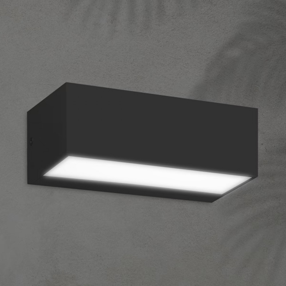 Φωτιστικό τοίχου από πλαστικό/ABS σε χρώμα μαύρο LED 12W/3CCT/IP65 23x9x10