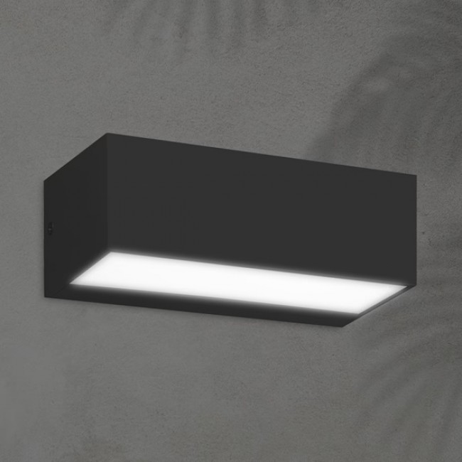 Φωτιστικό τοίχου από πλαστικό/ABS σε χρώμα μαύρο LED 12W/3CCT/IP65 23x9x10