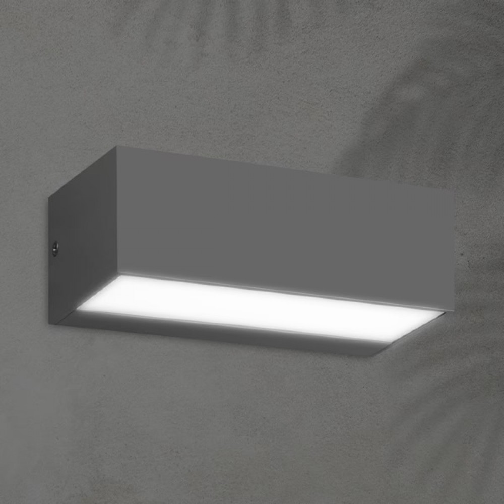 Φωτιστικό τοίχου από πλαστικό/ABS σε χρώμα γραφίτη LED 12W/3CCT/IP65 23x9x10