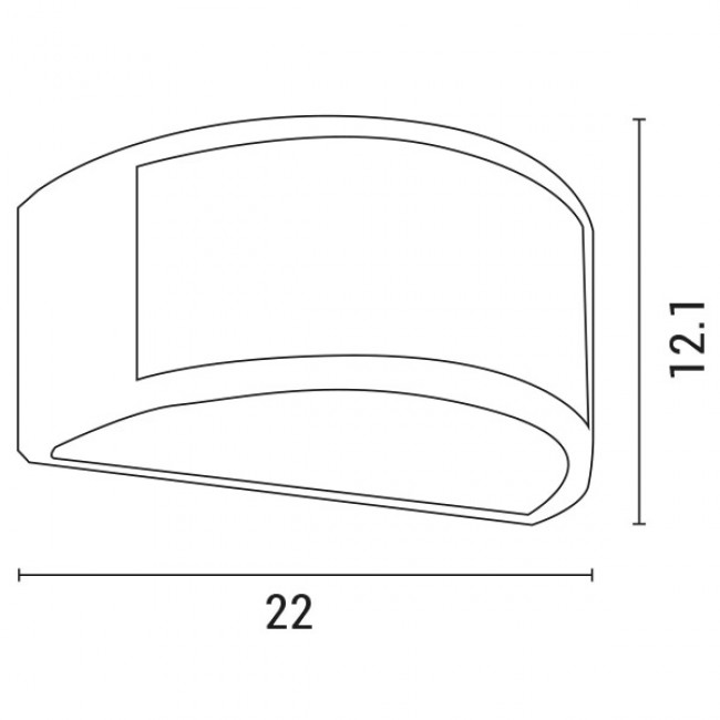 Απλίκα οβάλ από αλουμίνιο/πλαστικό σε γκρι χρώμα LED/E27/10W/IP54 22x12.1x10.8