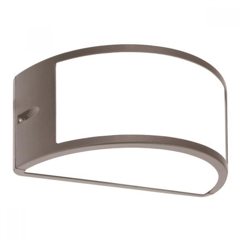 Απλίκα οβάλ από αλουμίνιο/πλαστικό σε γκρι χρώμα LED/E27/10W/IP54 22x12.1x10.8