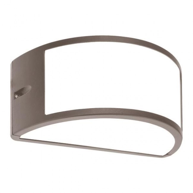 Απλίκα οβάλ από αλουμίνιο/πλαστικό σε γκρι χρώμα LED/E27/10W/IP54 22x12.1x10.8