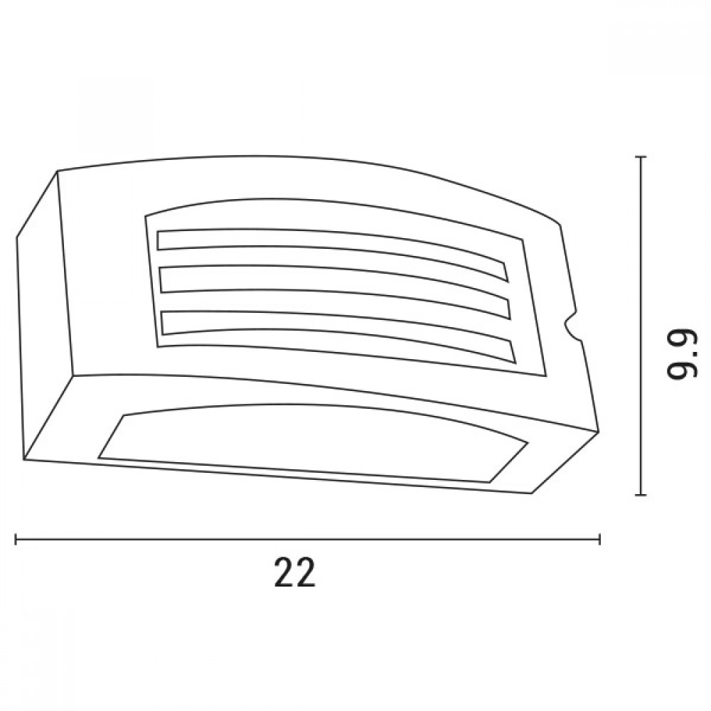 Απλίκα οβάλ από αλουμίνιο/πλαστικό σε μαύρο χρώμα LED/E27/10W/IP54 22x9.9x10