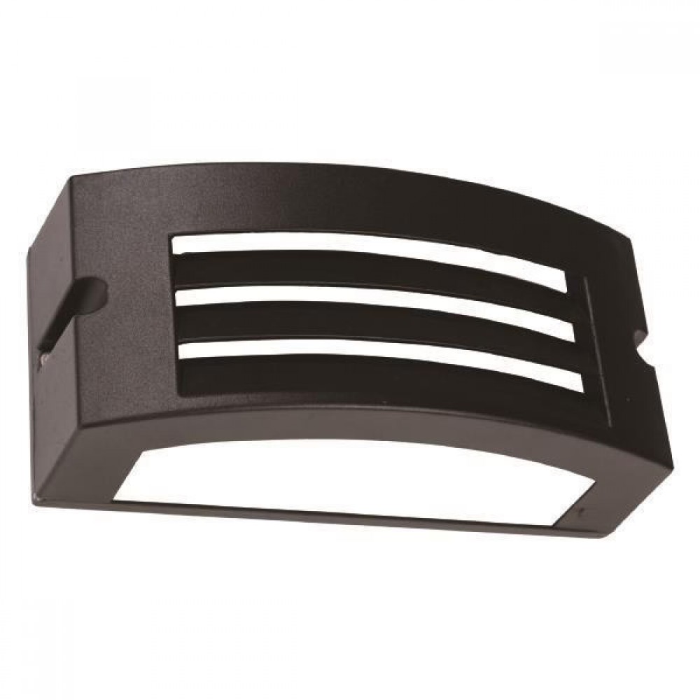 Απλίκα οβάλ από αλουμίνιο/πλαστικό σε μαύρο χρώμα LED/E27/10W/IP54 22x9.9x10