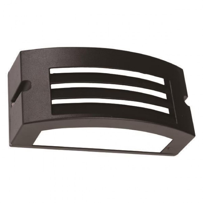 Απλίκα οβάλ από αλουμίνιο/πλαστικό σε μαύρο χρώμα LED/E27/10W/IP54 22x9.9x10