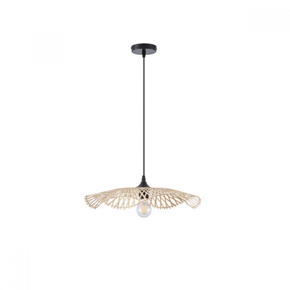 Φωτιστικό μονόφωτο "ARTE ILLUMINA CROSSLINE" από μπαμπού σε μπεζ χρώμα Φ47,5