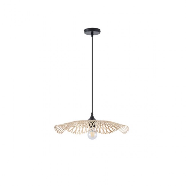 Φωτιστικό μονόφωτο "ARTE ILLUMINA CROSSLINE" από μπαμπού σε μπεζ χρώμα Φ47,5