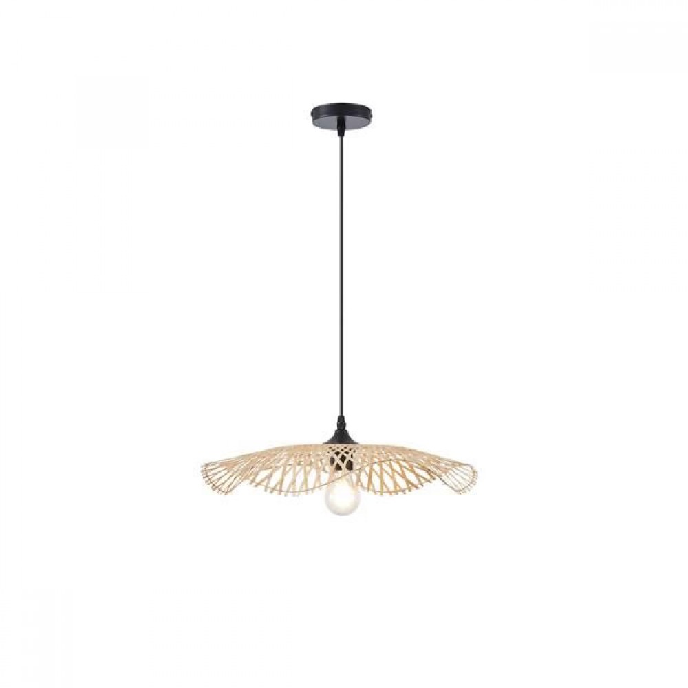 Φωτιστικό μονόφωτο "ARTE ILLUMINA CROSSLINE" από μπαμπού σε μπεζ χρώμα Φ47,5