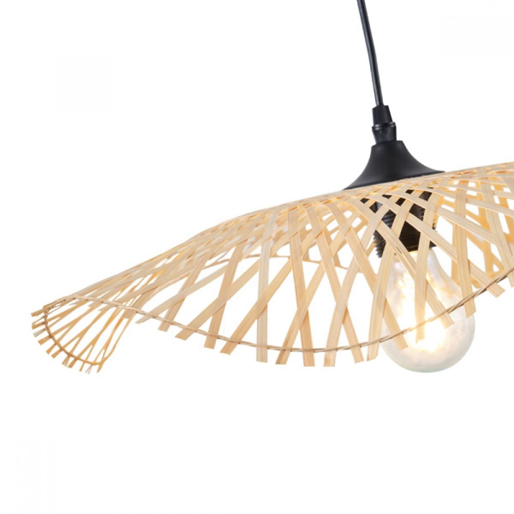 Φωτιστικό μονόφωτο "ARTE ILLUMINA CROSSLINE" από μπαμπού σε μπεζ χρώμα Φ47,5