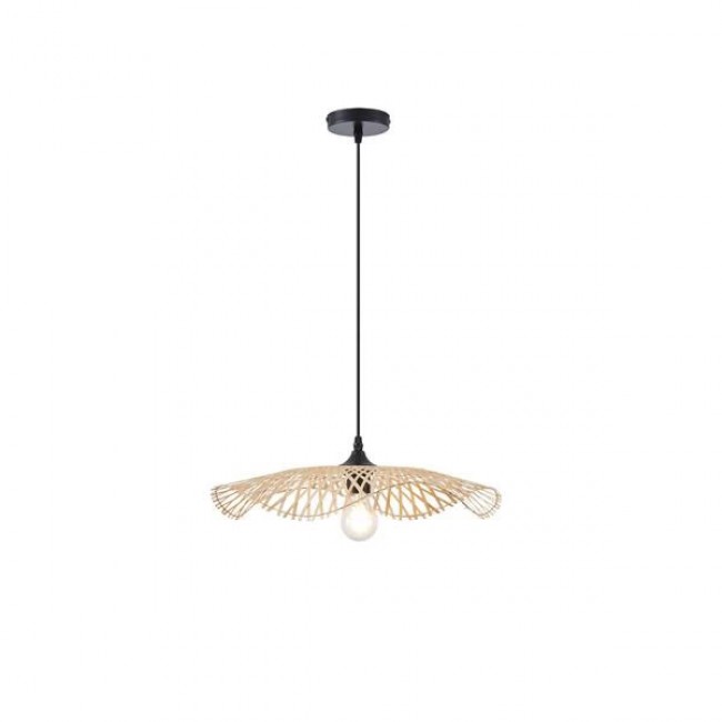 Φωτιστικό μονόφωτο "ARTE ILLUMINA CROSSLINE" από μπαμπού σε μπεζ χρώμα Φ47,5