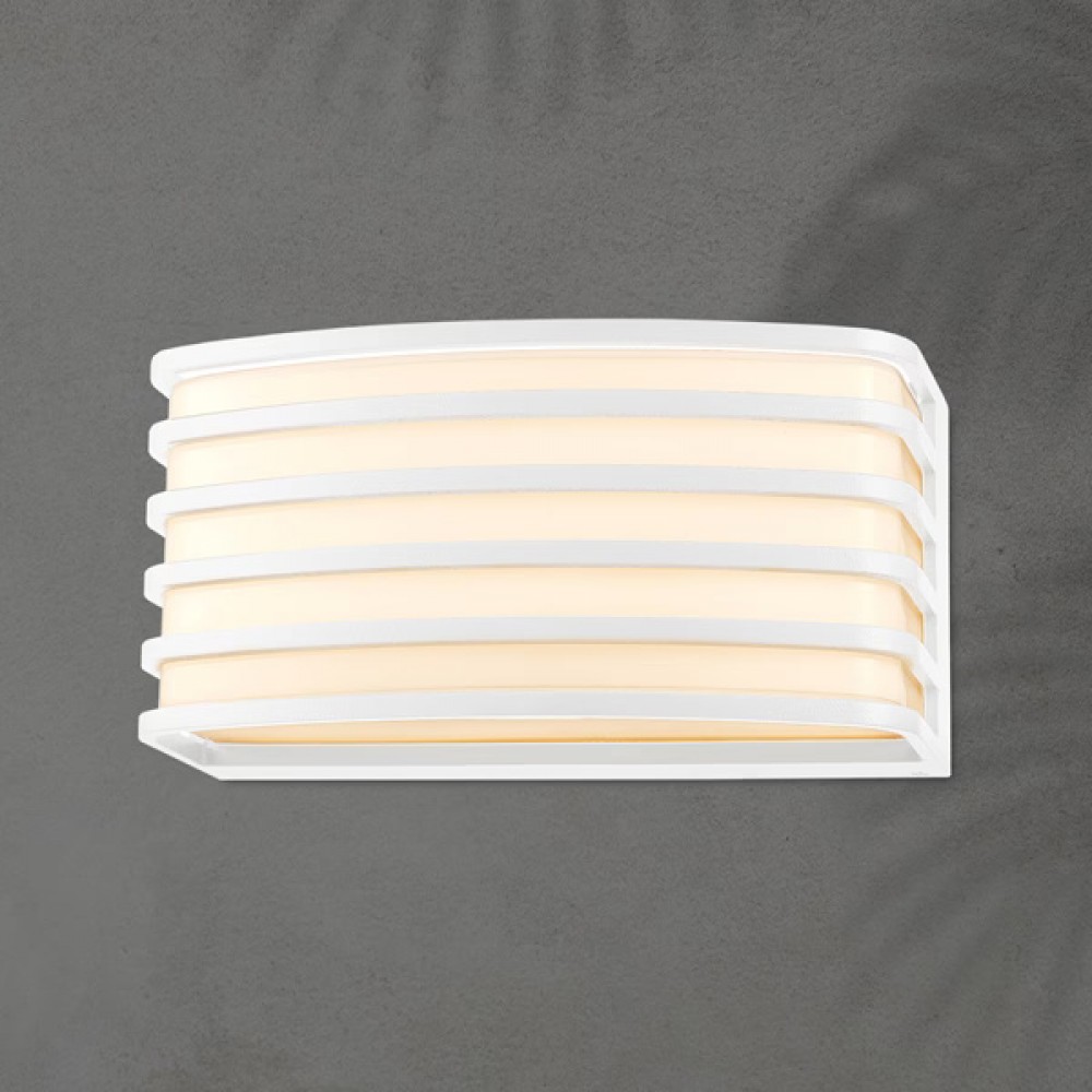 Απλίκα οβάλ από αλουμίνιο σε λευκό χρώμα E27/15W/IP54 20x10x9