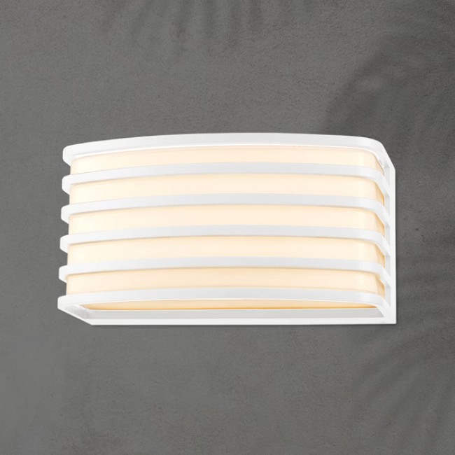 Απλίκα οβάλ από αλουμίνιο σε λευκό χρώμα E27/15W/IP54 20x10x9