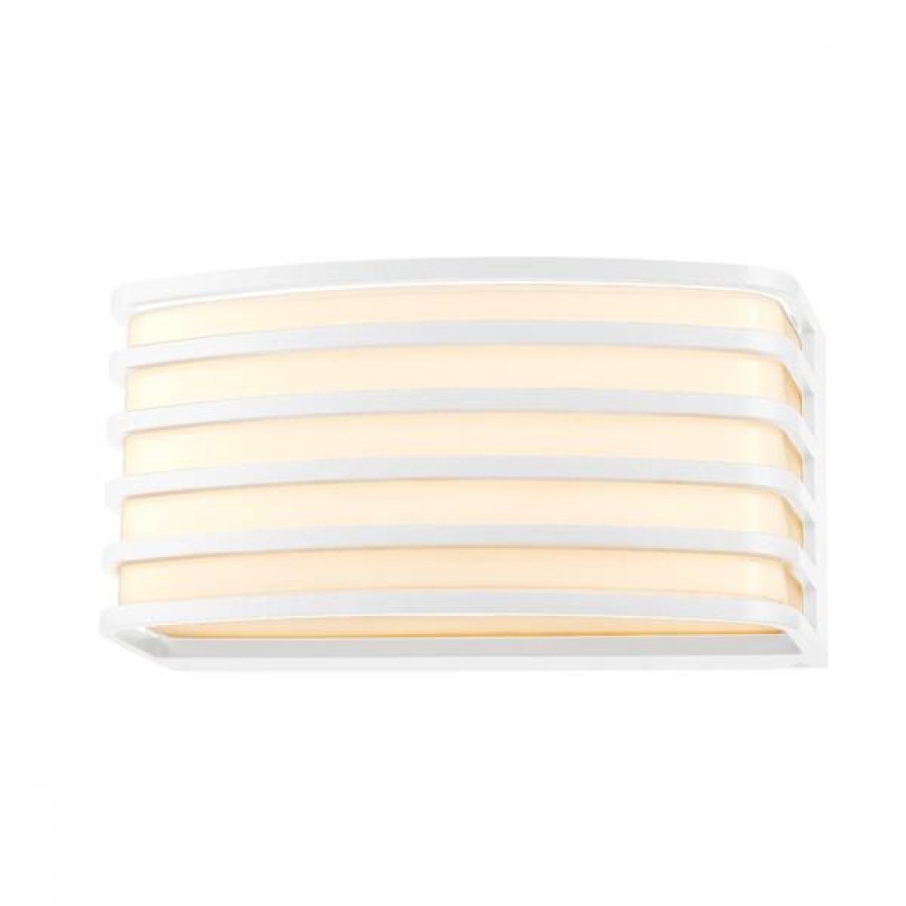 Απλίκα οβάλ από αλουμίνιο σε λευκό χρώμα E27/15W/IP54 20x10x9