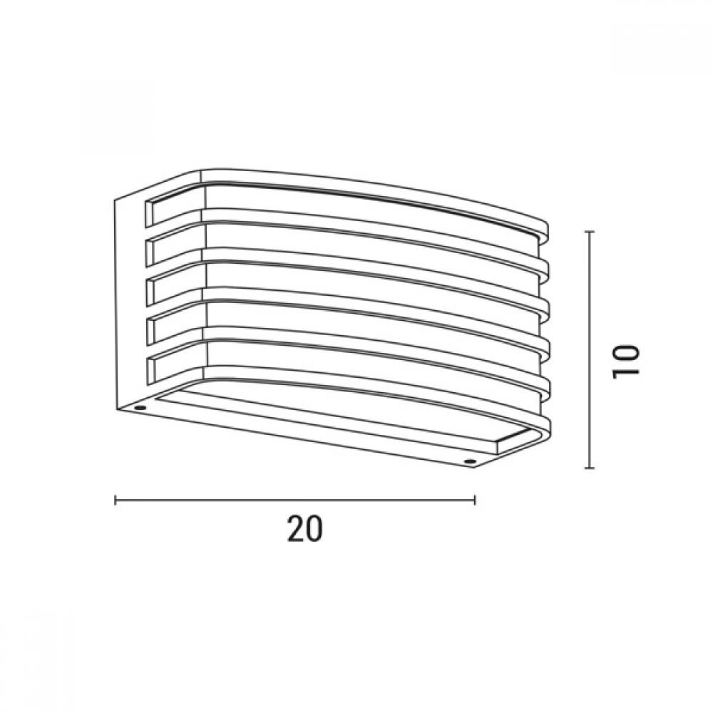 Απλίκα οβάλ από αλουμίνιο σε λευκό χρώμα E27/15W/IP54 20x10x9