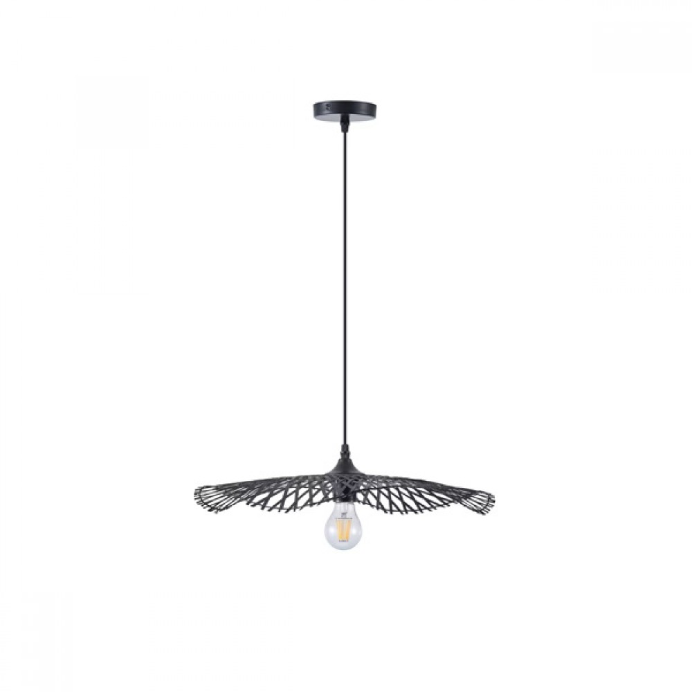 Φωτιστικό μονόφωτο "ARTE ILLUMINA CROSSLINE" από μπαμπού σε μαύρο χρώμα Φ47,5