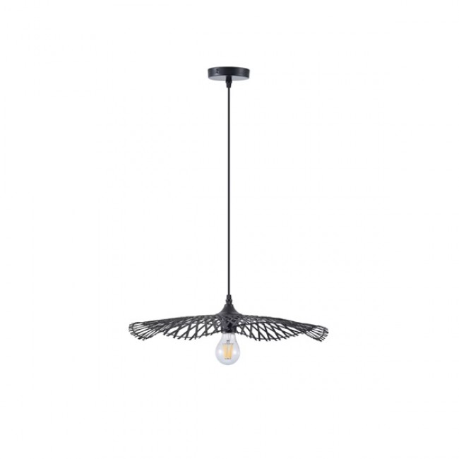 Φωτιστικό μονόφωτο "ARTE ILLUMINA CROSSLINE" από μπαμπού σε μαύρο χρώμα Φ47,5