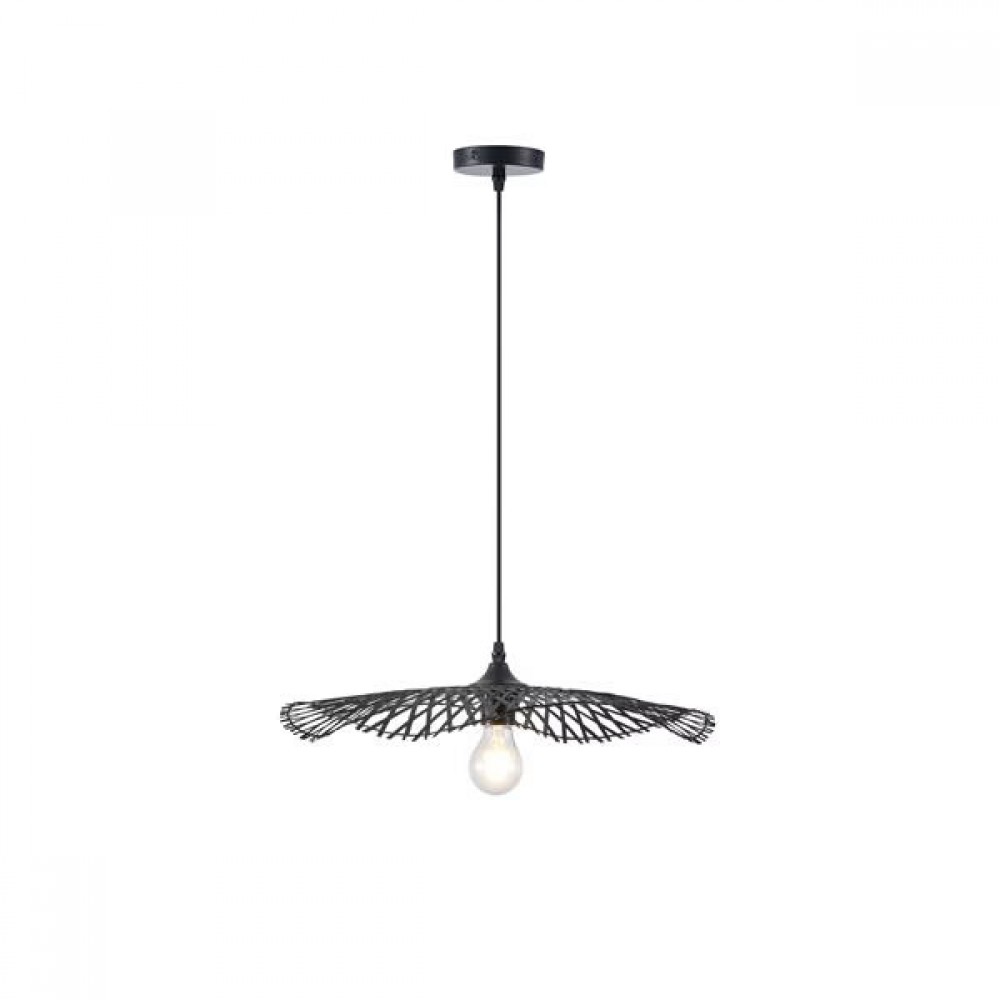 Φωτιστικό μονόφωτο "ARTE ILLUMINA CROSSLINE" από μπαμπού σε μαύρο χρώμα Φ47,5