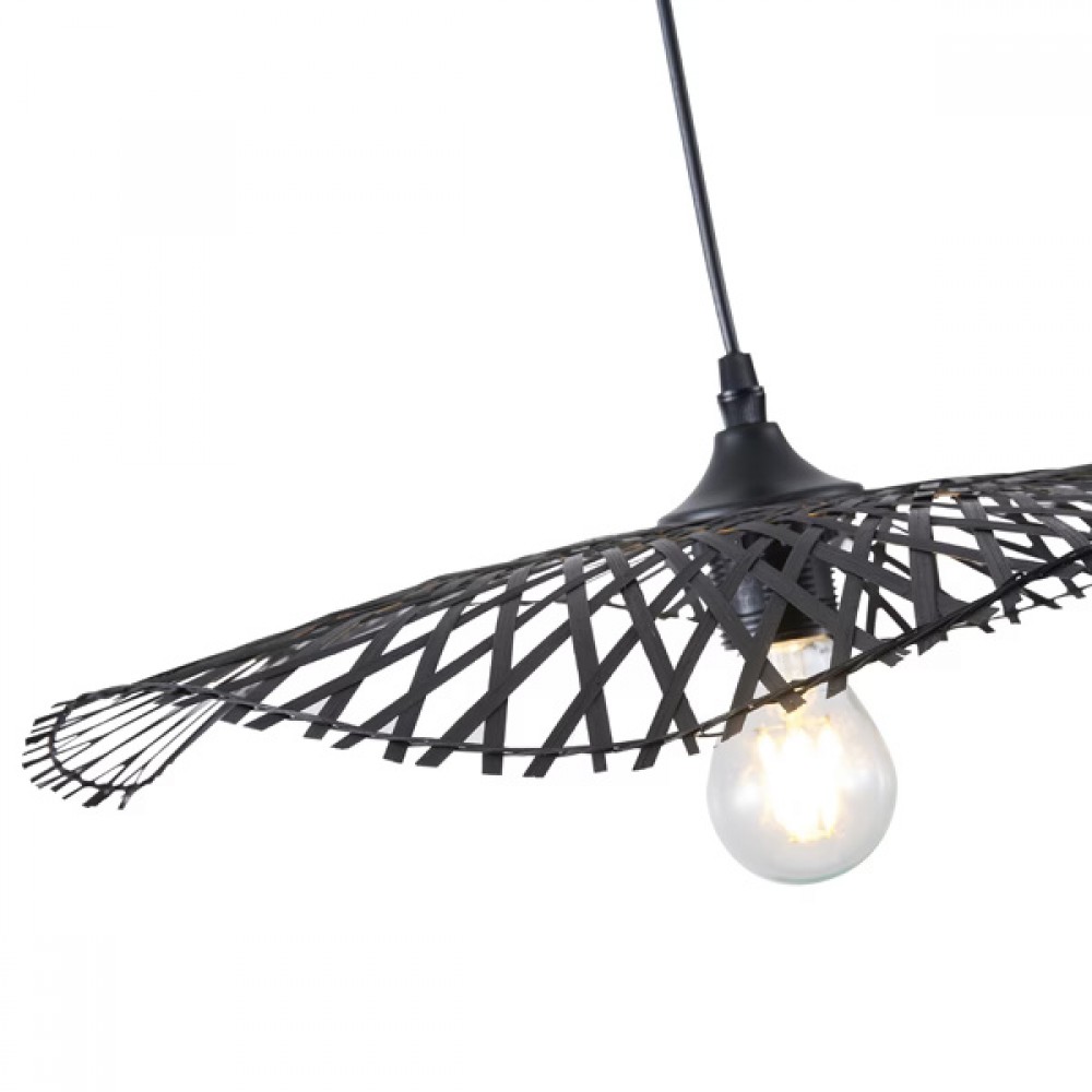 Φωτιστικό μονόφωτο "ARTE ILLUMINA CROSSLINE" από μπαμπού σε μαύρο χρώμα Φ47,5