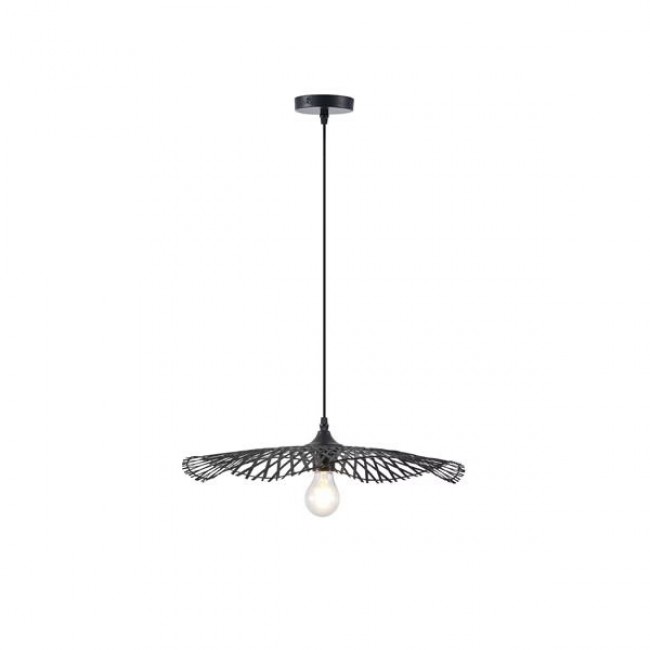 Φωτιστικό μονόφωτο "ARTE ILLUMINA CROSSLINE" από μπαμπού σε μαύρο χρώμα Φ47,5