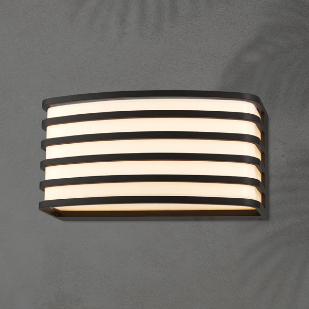 Απλίκα οβάλ από αλουμίνιο σε μαύρο χρώμα E27/15W/IP54 20x10x9